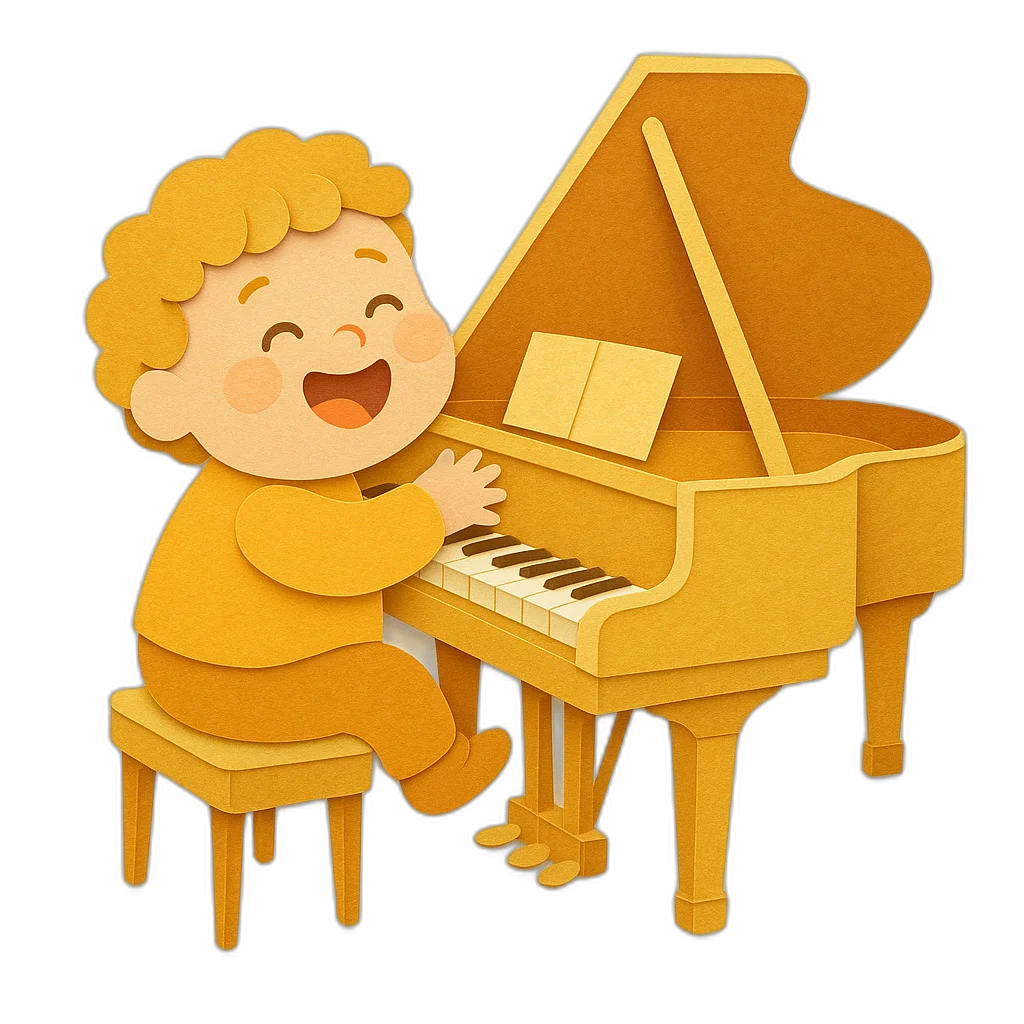 Baby playing piano